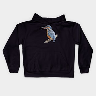 Kingfisher Bird Drawing Kids Hoodie